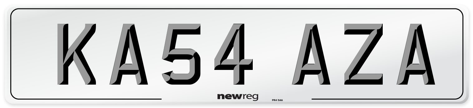 KA54 AZA Rear Number Plate