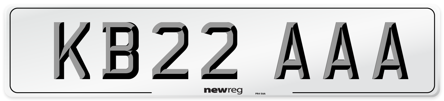 KB22 AAA Rear Number Plate