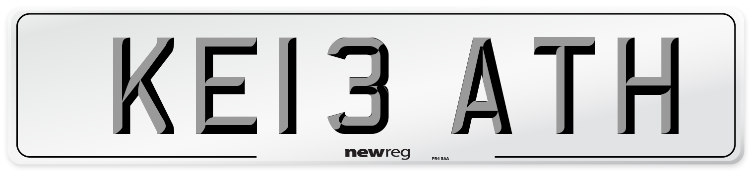 KE13 ATH Rear Number Plate