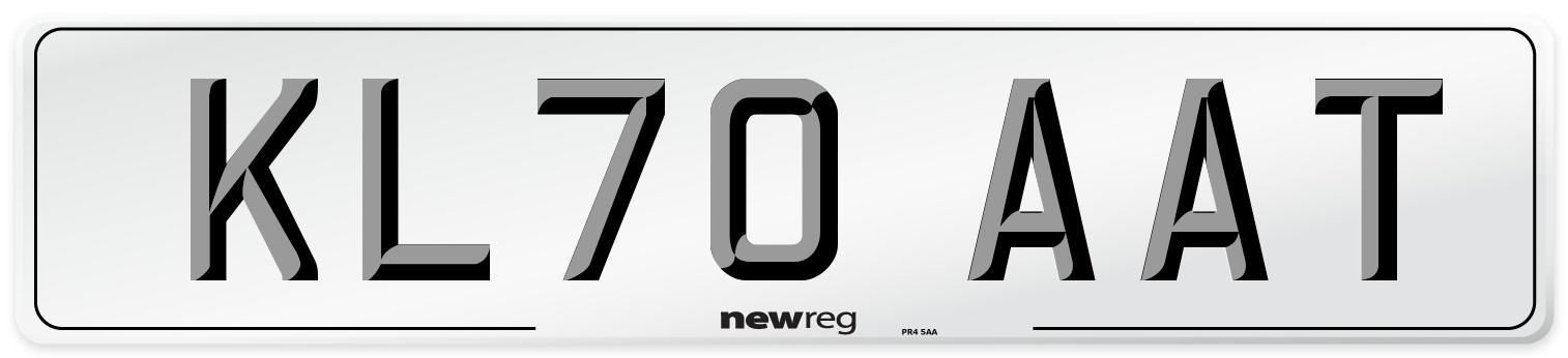 KL70 AAT Rear Number Plate