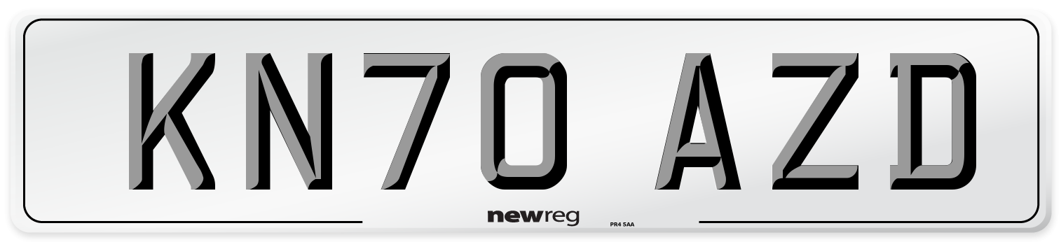 KN70 AZD Rear Number Plate
