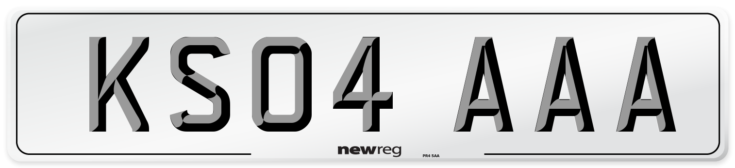 KS04 AAA Rear Number Plate