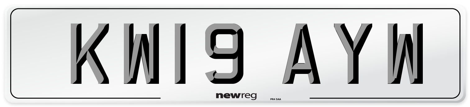 KW19 AYW Number Plate from New Reg