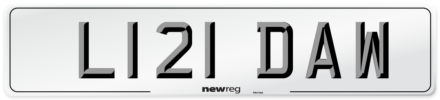 L121 DAW Rear Number Plate