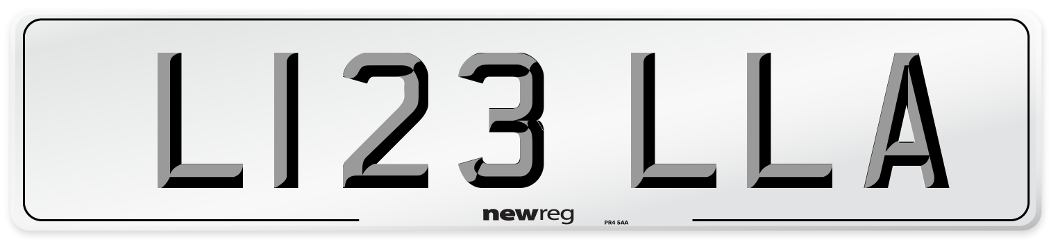 L123 LLA Rear Number Plate