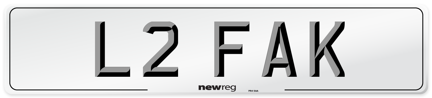 L2 FAK Rear Number Plate