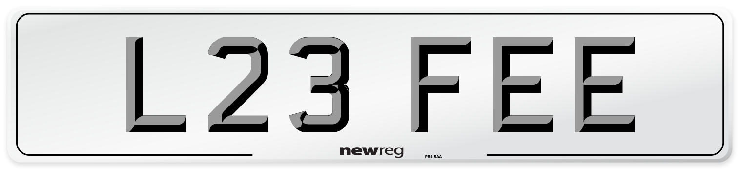 L23 FEE Rear Number Plate