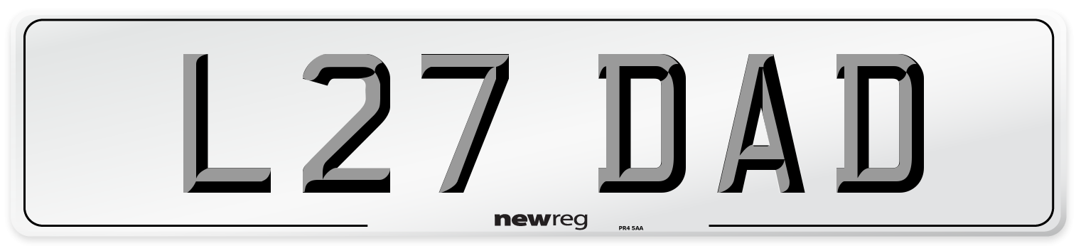L27 DAD Rear Number Plate