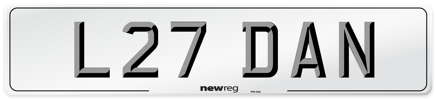 L27 DAN Rear Number Plate