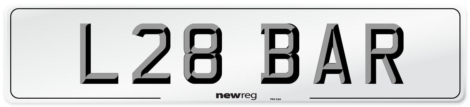 L28 BAR Rear Number Plate