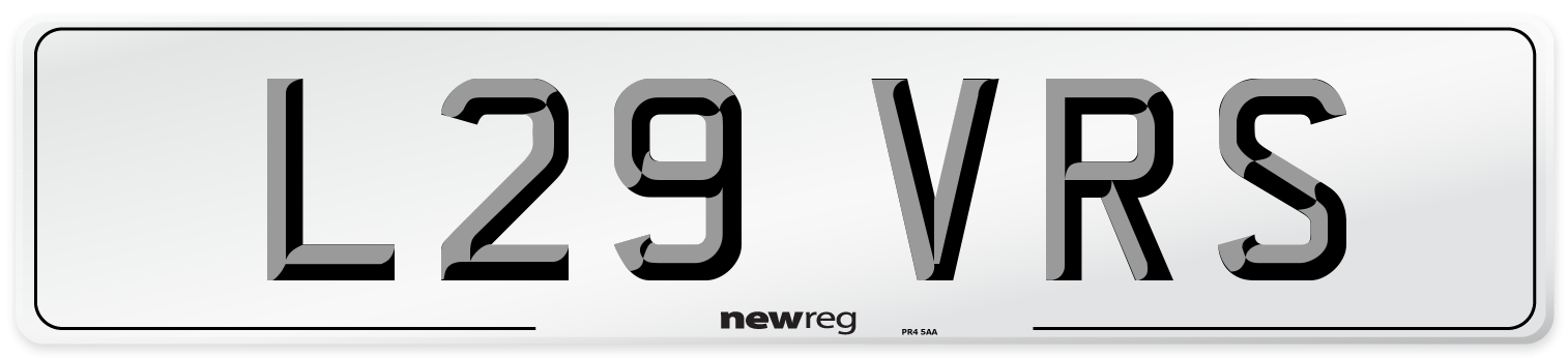 L29 VRS Rear Number Plate