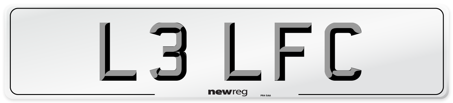 L3 LFC Rear Number Plate