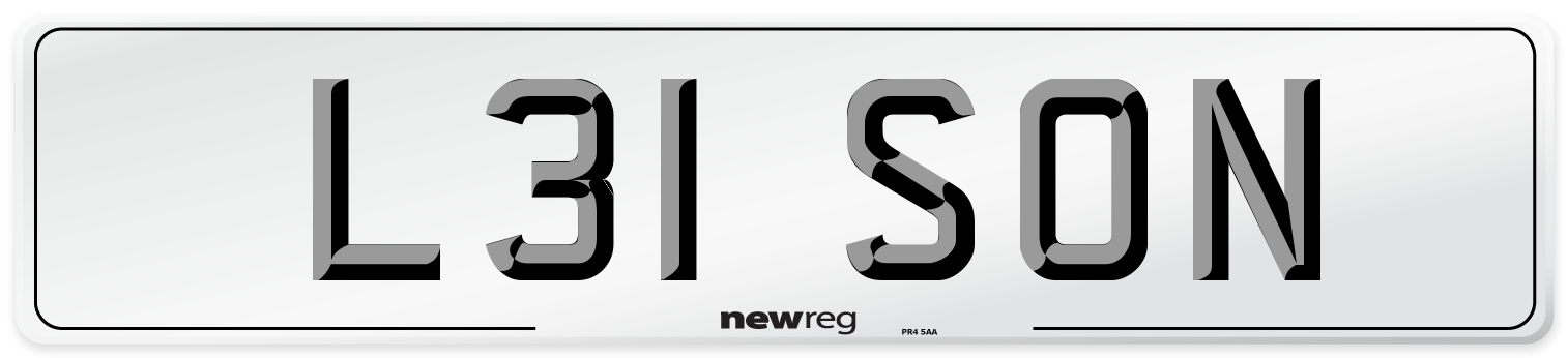 L31 SON Rear Number Plate