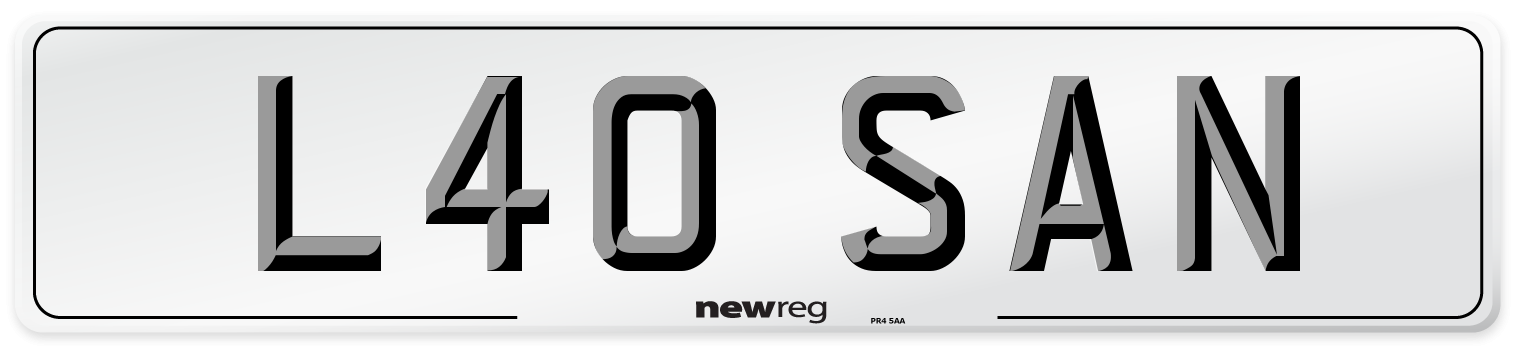 L40 SAN Rear Number Plate