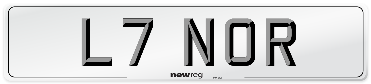 L7 NOR Rear Number Plate