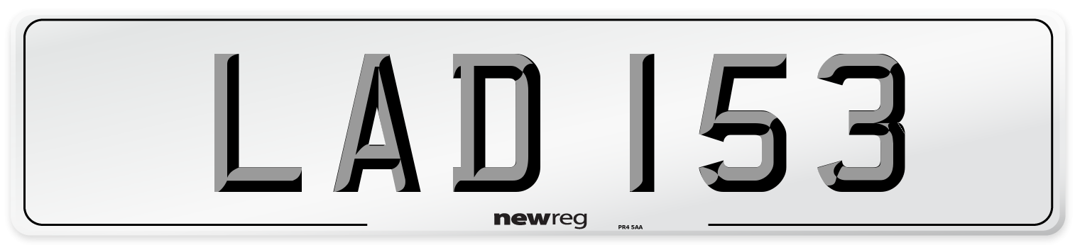 LAD 153 Rear Number Plate