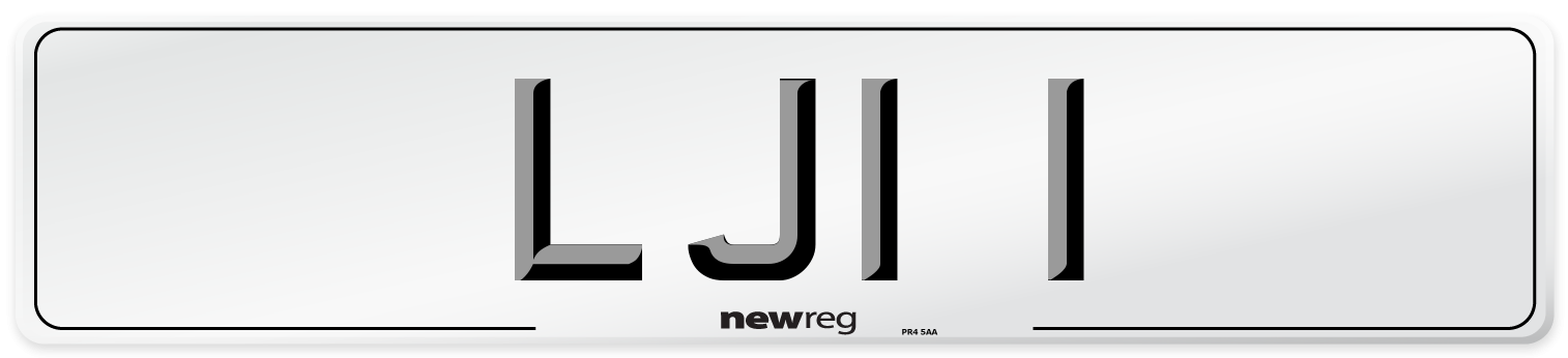 LJI 1 Rear Number Plate