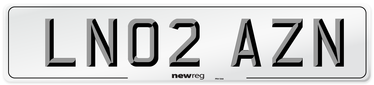 LN02 AZN Number Plate from New Reg
