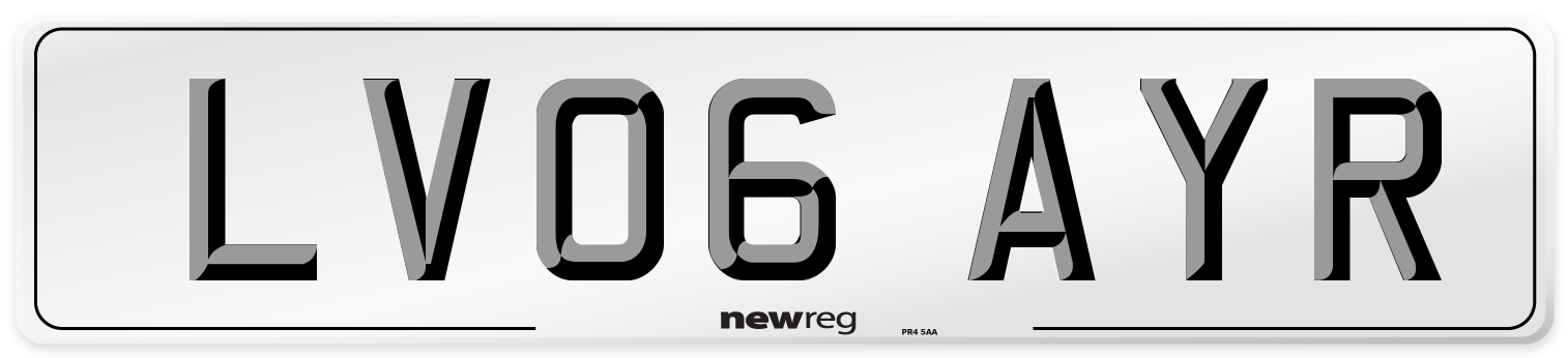 LV06 AYR Number Plate from New Reg