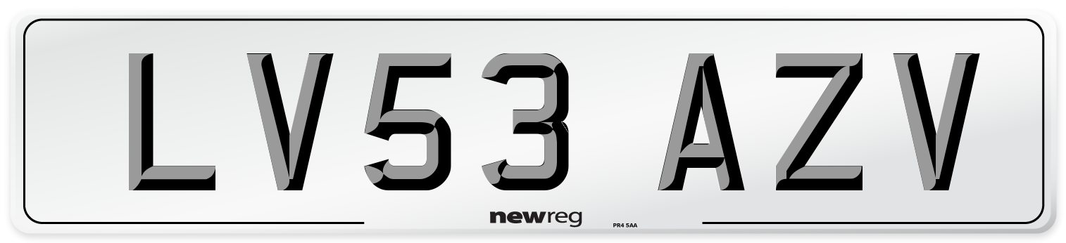 LV53 AZV Number Plate from New Reg