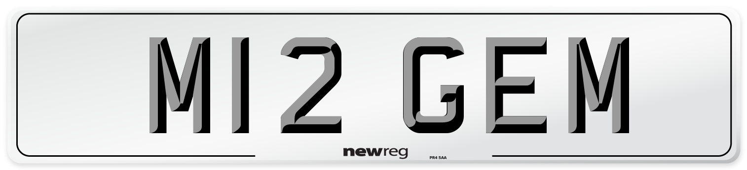 M12 GEM Rear Number Plate