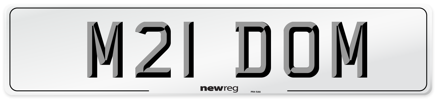 M21 DOM Rear Number Plate