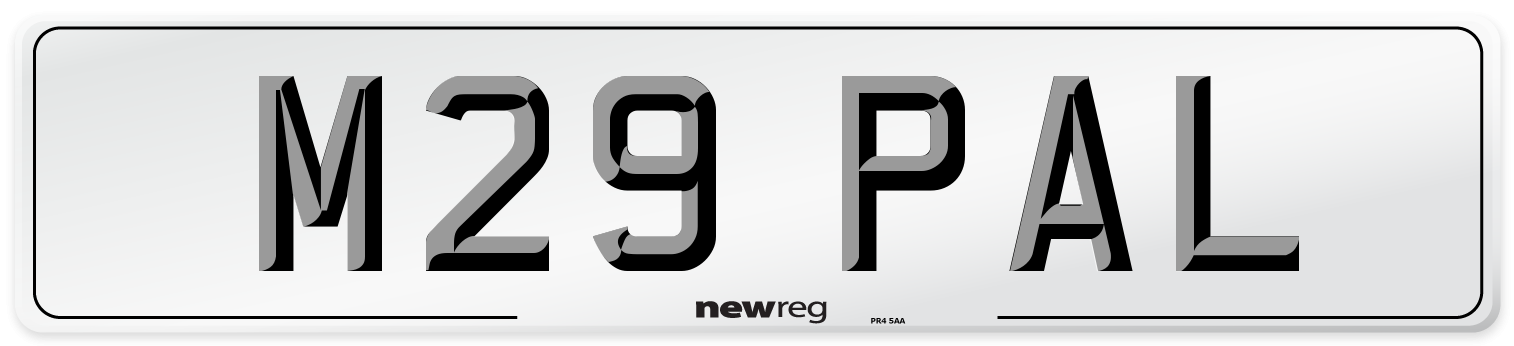M29 PAL Rear Number Plate