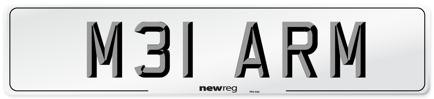 M31 ARM Rear Number Plate