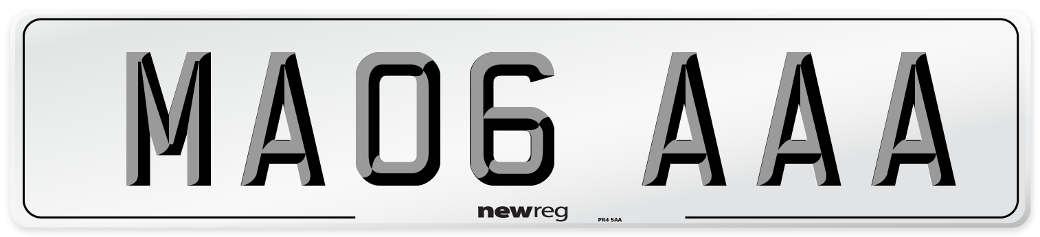 MA06 AAA Rear Number Plate