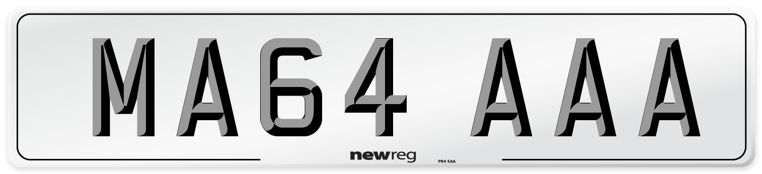 MA64 AAA Rear Number Plate