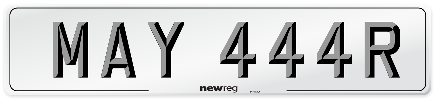 MAY 444R Rear Number Plate