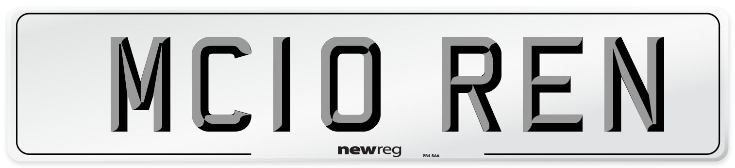 MC10 REN Rear Number Plate
