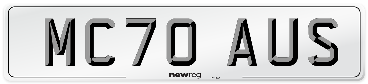 MC70 AUS Number Plate from New Reg