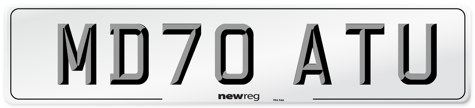 MD70 ATU Rear Number Plate