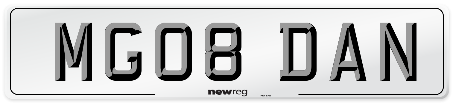 MG08 DAN Rear Number Plate