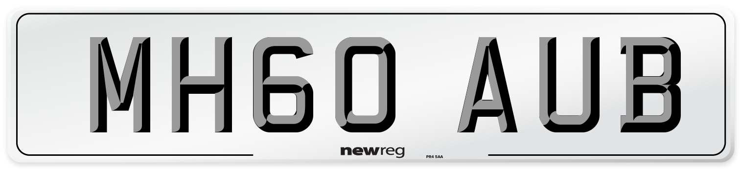 MH60 AUB Number Plate from New Reg
