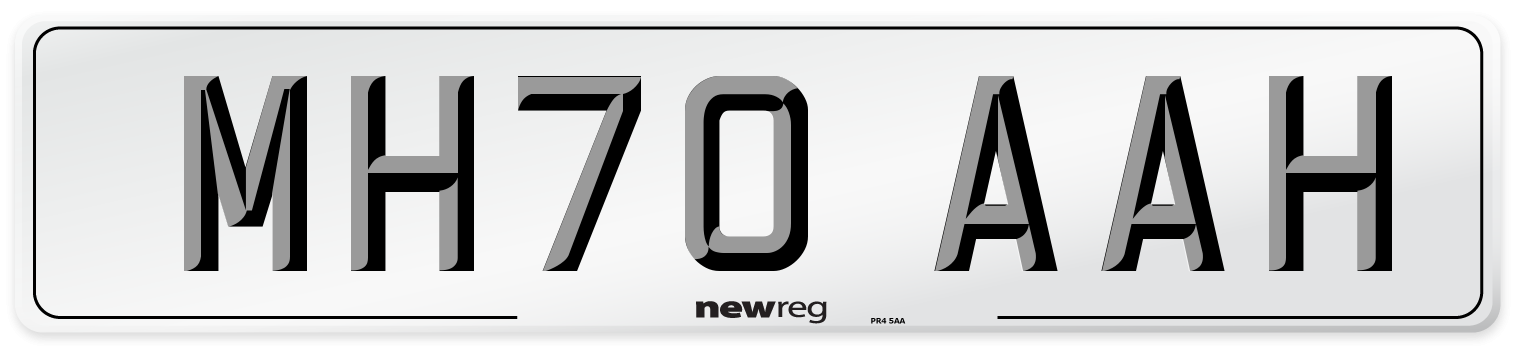 MH70 AAH Number Plate from New Reg