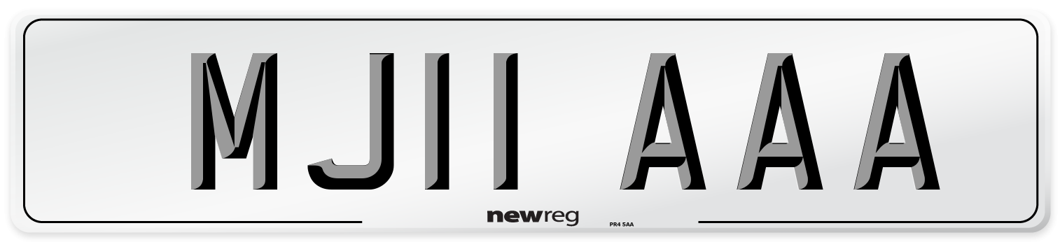 MJ11 AAA Rear Number Plate