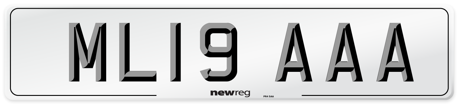 ML19 AAA Number Plate from New Reg
