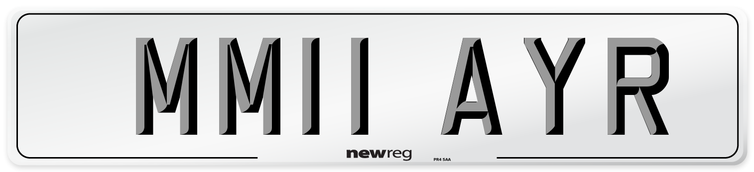 MM11 AYR Rear Number Plate