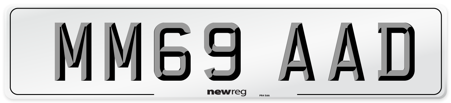 MM69 AAD Rear Number Plate