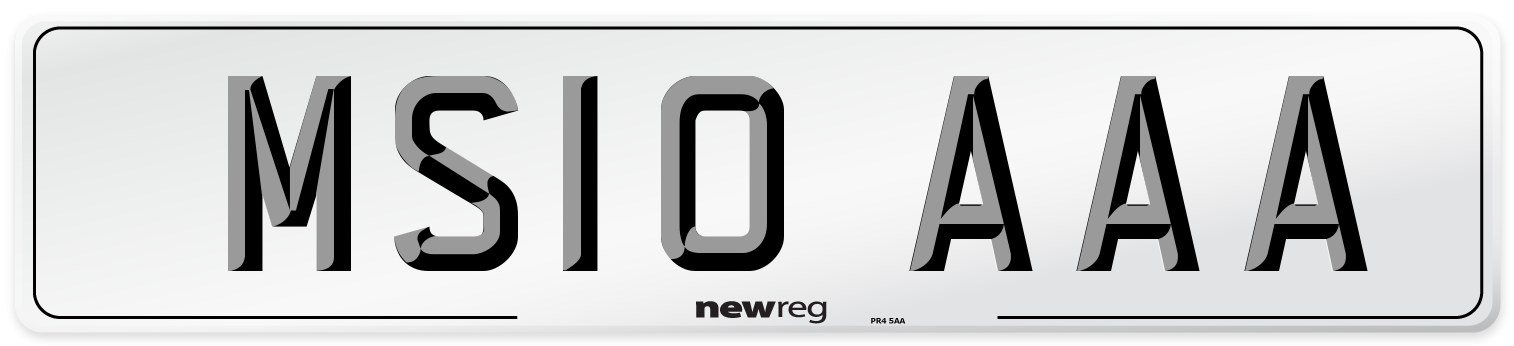 MS10 AAA Rear Number Plate