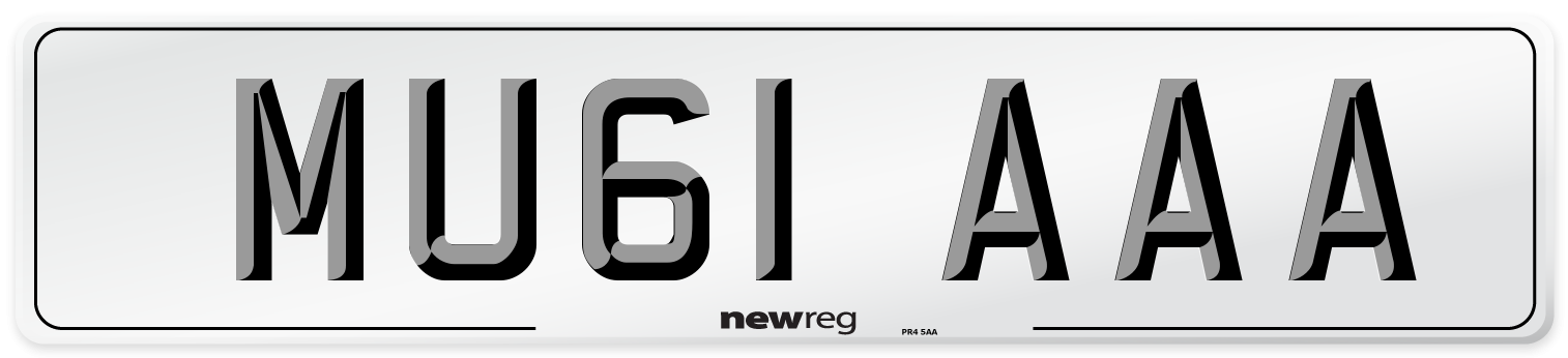 MU61 AAA Rear Number Plate