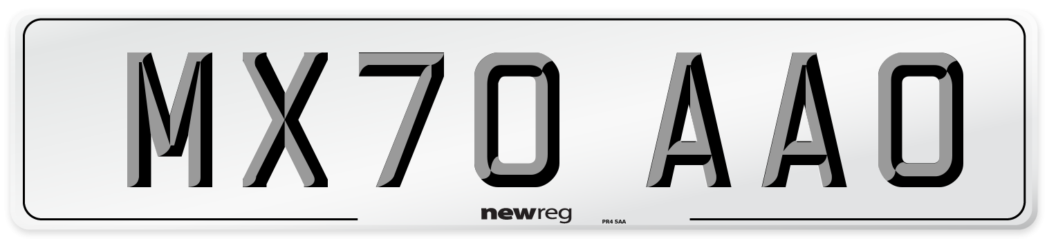 MX70 AAO Rear Number Plate