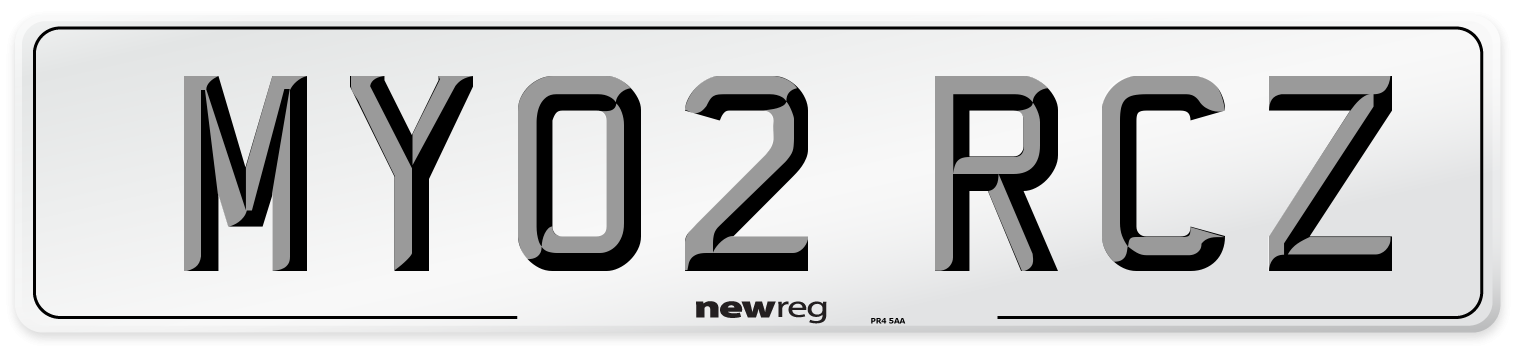 MY02 RCZ Rear Number Plate