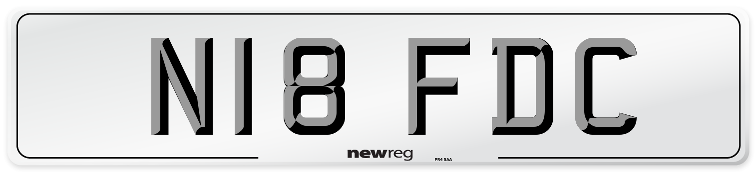 N18 FDC Rear Number Plate