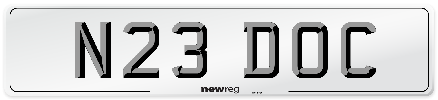 N23 DOC Rear Number Plate