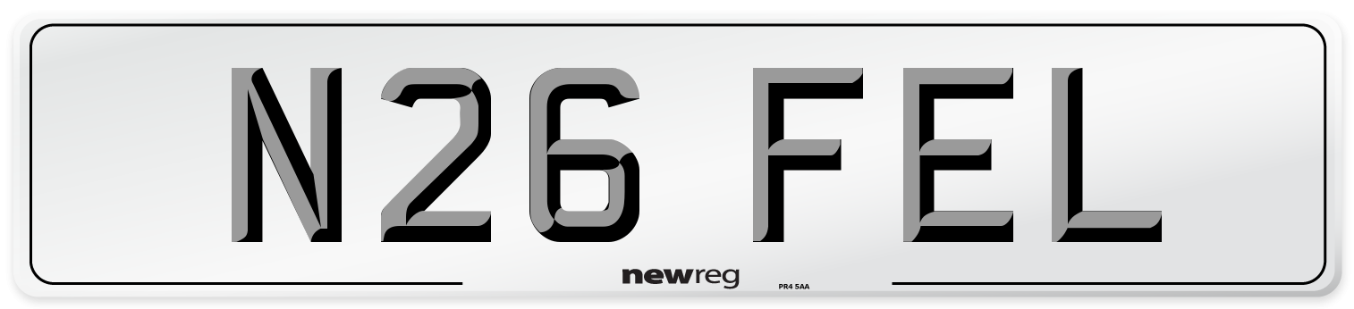 N26 FEL Rear Number Plate