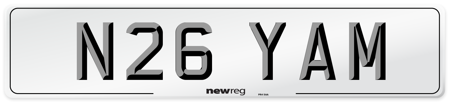 N26 YAM Rear Number Plate