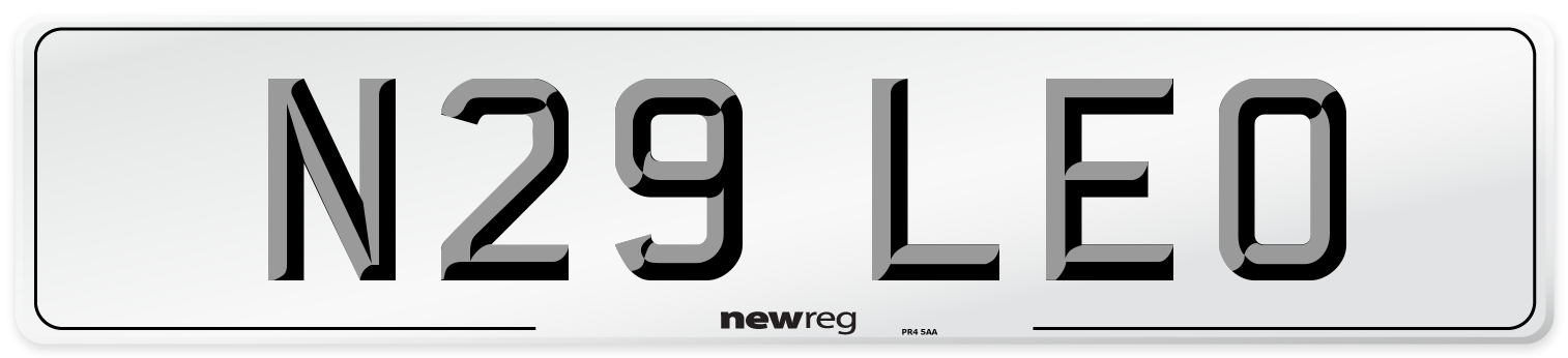 N29 LEO Rear Number Plate